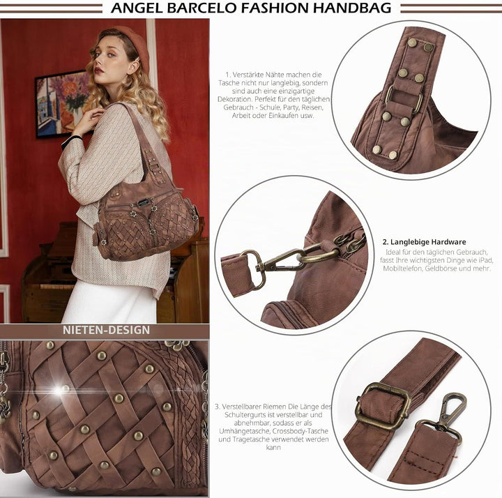 Angel Barcelo Geldbörsen und Handtaschen für Damen, Tragetasche, Schultertasche, Hobo-Taschen, modis