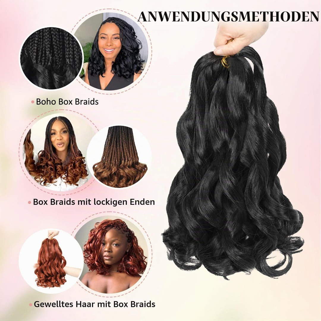 WoWCFyyds 8 Packs French Curl Braiding Hair 12 Inch Loose Wave Spiral Curly Braiding Hair Extensions