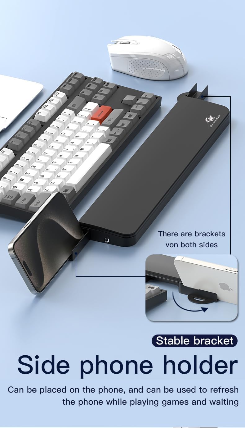 GK GAMAKAY 36 cm Tastatur-Handgelenkauflage mit Reinigungswerkzeug-Set, Handballenauflage aus ABS un
