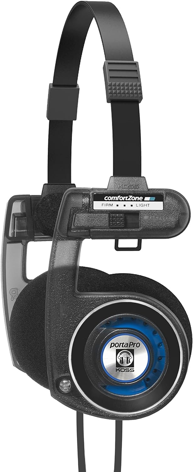 Koss Porta Pro Utility On-Ear-Kopfhörer, abnehmbares austauschbares Kabelsystem, zusammenklappbares