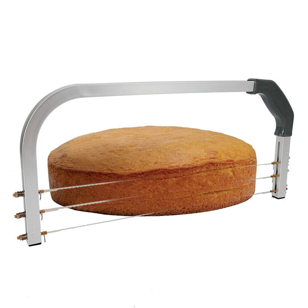 Kuchenschneider Leveler 3-Draht Höhenverstellbar 1-9cm 304 Edelstahl Spülmaschinenfest Für Konditore