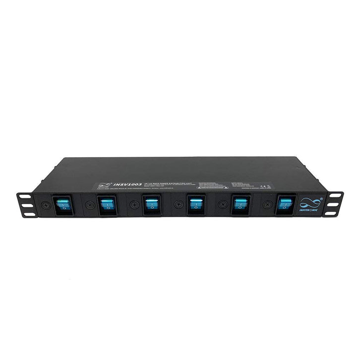 Infitronic - INSV1003-19 Zoll 1HE 6-Kanal-Schaltkonsole Steckdosenleiste Stromverteiler DJ Switch (e