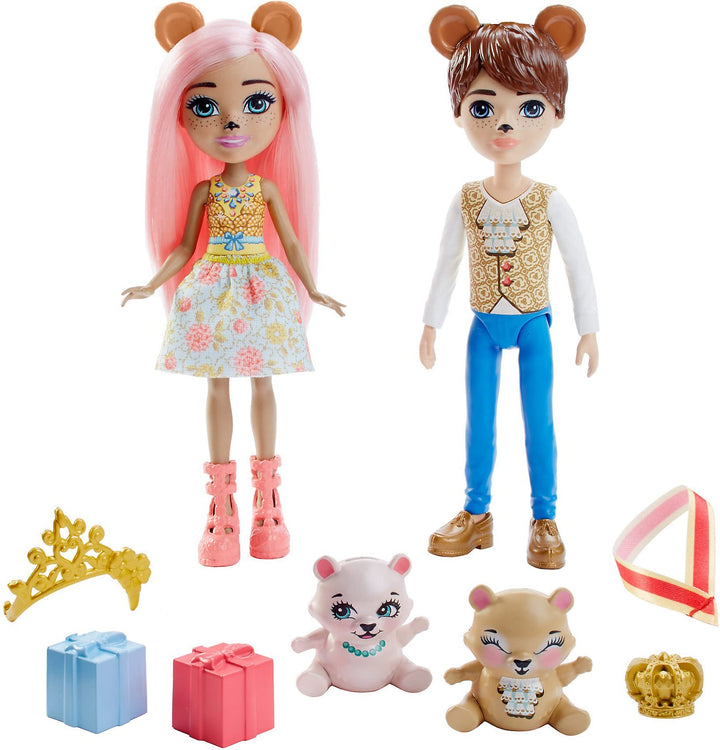 Enchantimals GYJ07 - Bären 2er-Pack, mit Braylee Bear & Bannon Bear Puppen (ca. 15,2 cm) und 2 Tiere