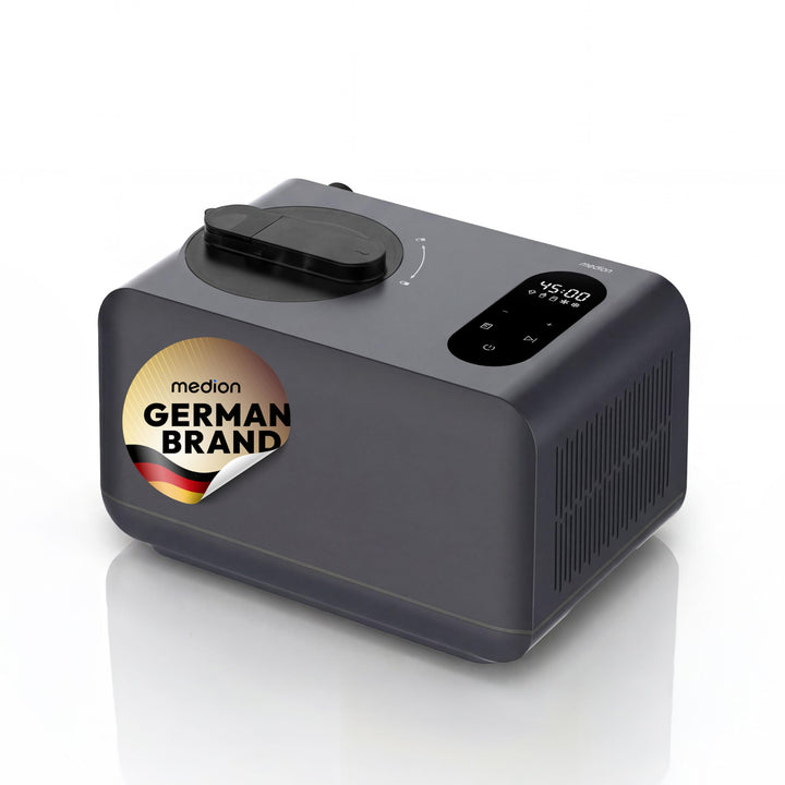 MEDION Eismaschine MD 100087, Kapazität für 1,5 L Eis, kein Vorkühlen notwendig, LED-Display mit Sen
