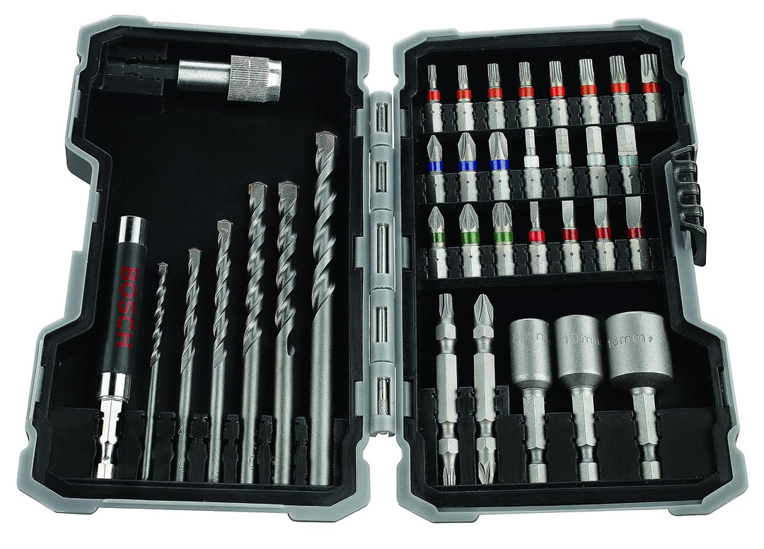 Bosch Professional 35tlg. CYL-3 Beton Bohrer und Bit Set Extra Hart (Kreuzschlitz-, Pozidriv-, Hex-,