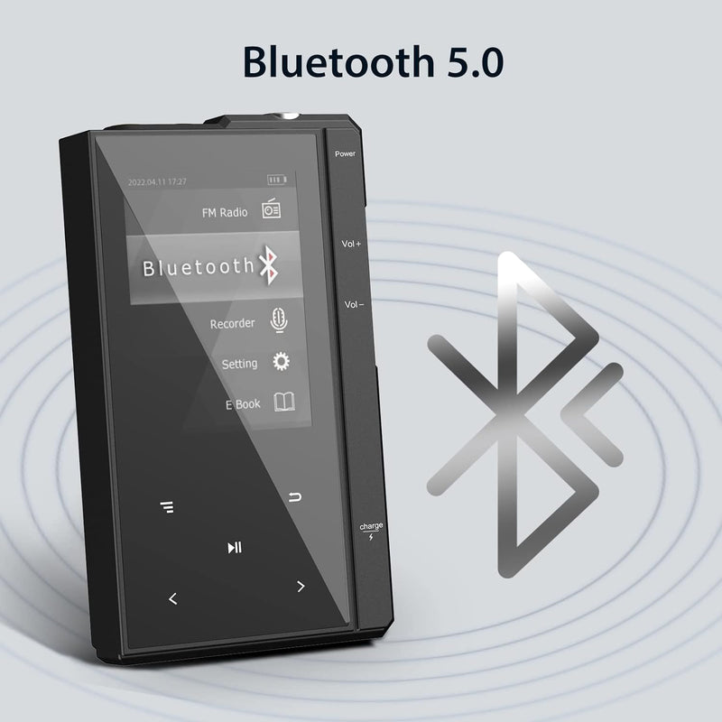 32GB MP3 Player mit Bluetooth 5.0, Phinistec Z6 Tragbarer Musik Player mit HD-Lautsprecher, Super-Ak