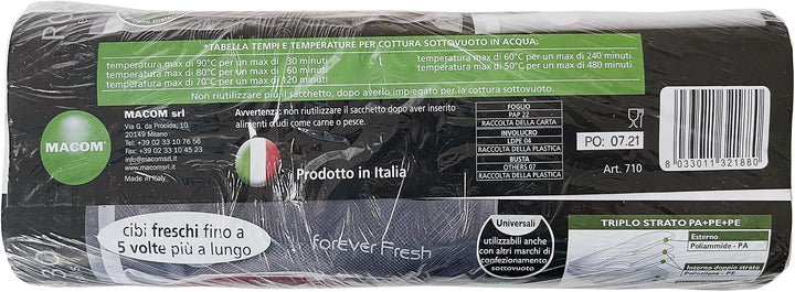Macom, Rolls 30 Rollen mit Prägung, 28 cm x 5 m, für Vakuum-Aufbewahrung von Lebensmitteln und Koche