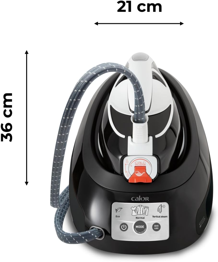 Calor SV8055C0 Express Dampfbügelstation mit Anti-Kalk-Schutz 24,9 x 21,1 x 35,1 cm schwarz/weiss
