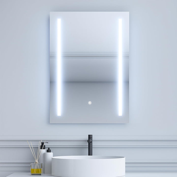 50x70 cm LED Badspiegel mit Beleuchtung Badezimmermit Touch-Schalter, 3 Lichtfarben, Badezimmerspieg