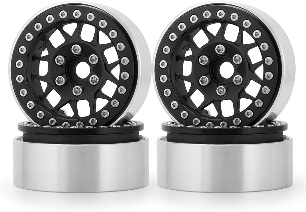 AXspeed 1,9 Zoll Beadlock Felgen, Metallische Felge Set für 1/10 RC Crawler Axial SCX10 RedCat TRX-4