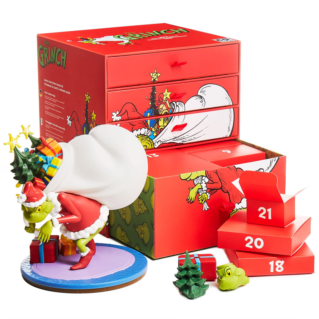 CC Countdown Characters Dr Seuss The Grinch Adventskalender Charakter Statue Offizieller Grinch-Merc