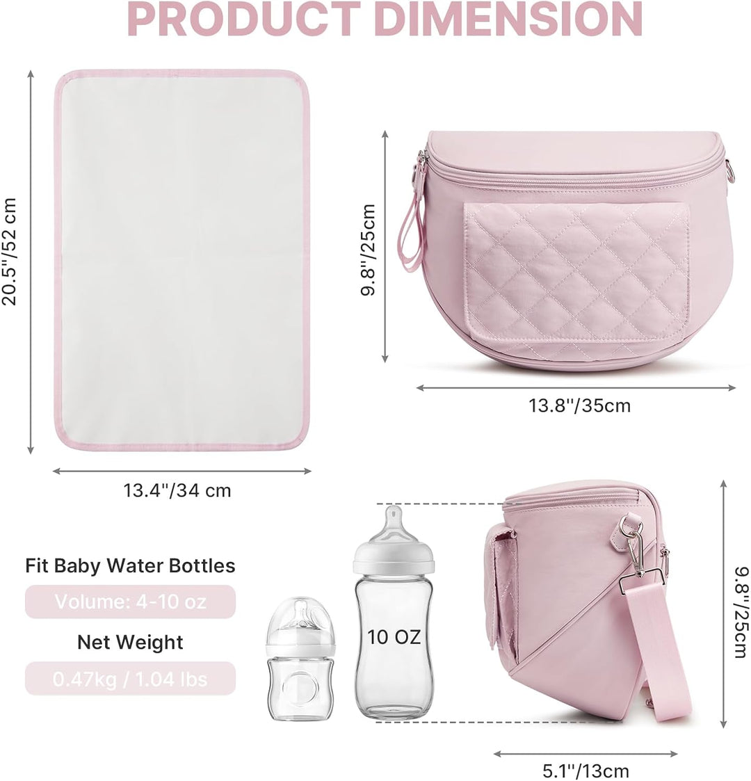 G4Free Wickeltasche Klein für Mädchen und Jungen Rosa, Rosa