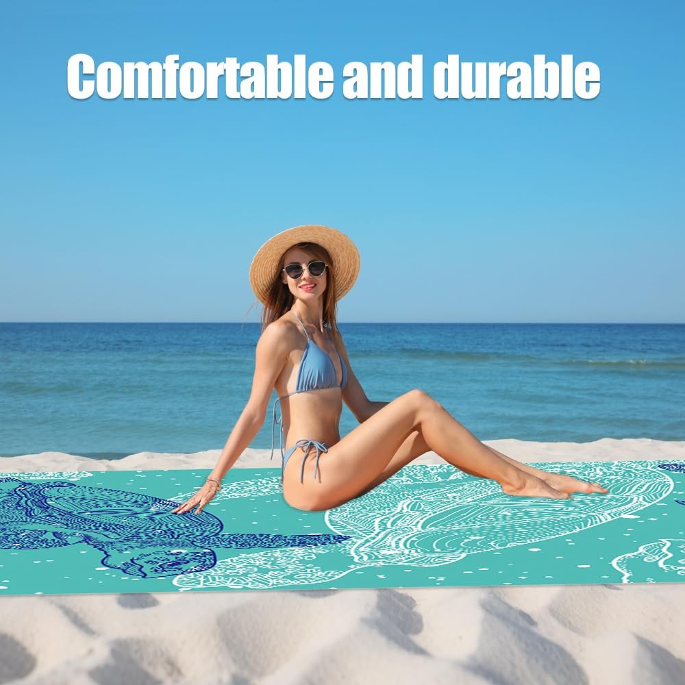 Stranddecke sandfrei, Extra gross 210 cm x 200 cm Picknickdecke, Wasserdicht, Wasser und feuchtigkei