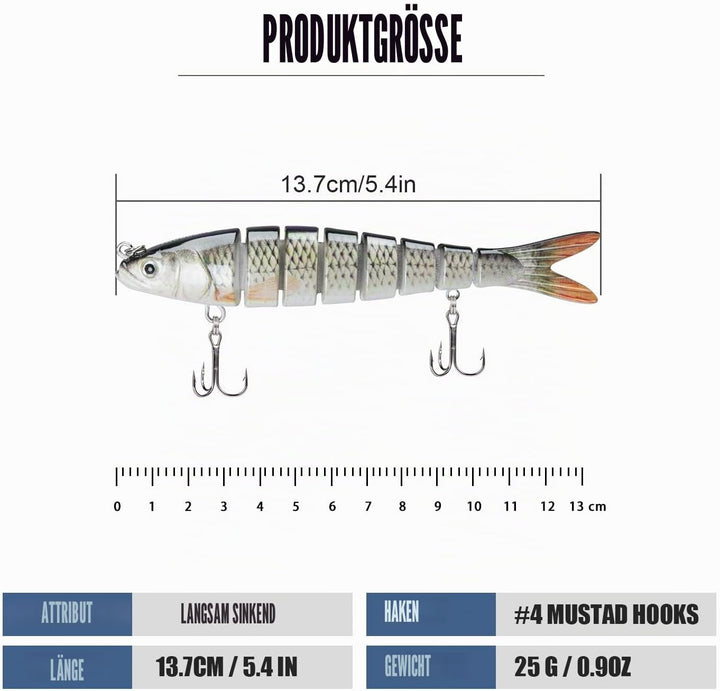 TRUSCEND Angelköder Crankbait, Alle Wasserschichten Serie, Hängend/Langsam/Sinkend Schwimmend/Sinken
