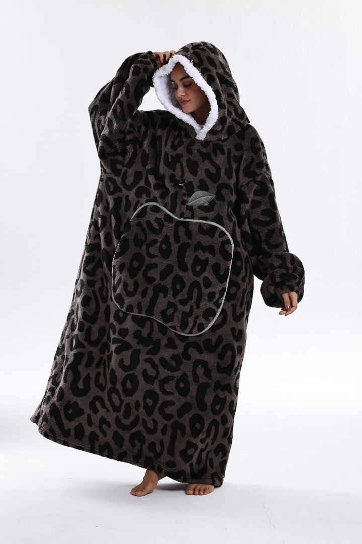 Lange Hoodie Decke mit Ärmeln für Damen & Erwachsene - Kuscheldecke mit Ärmeln - Weiche & Warme Deck