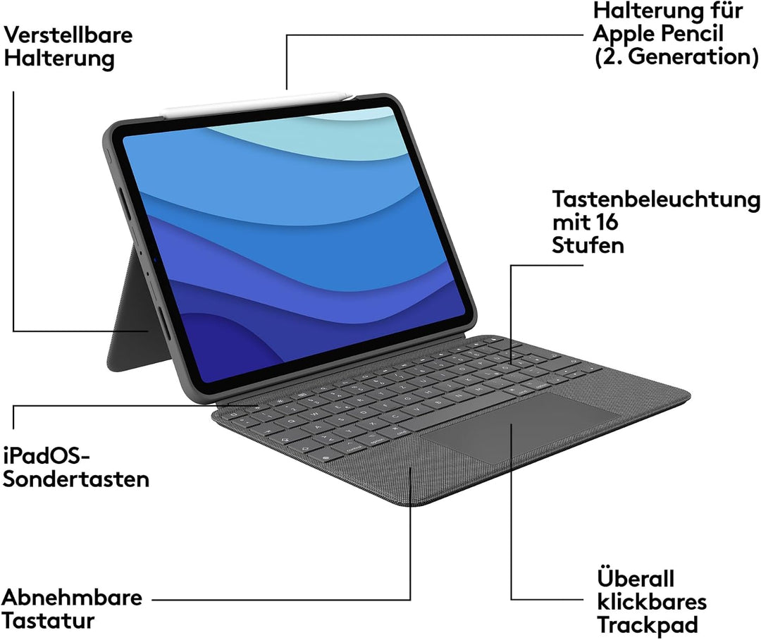 Logitech Combo Touch – Grau – US – INTNL