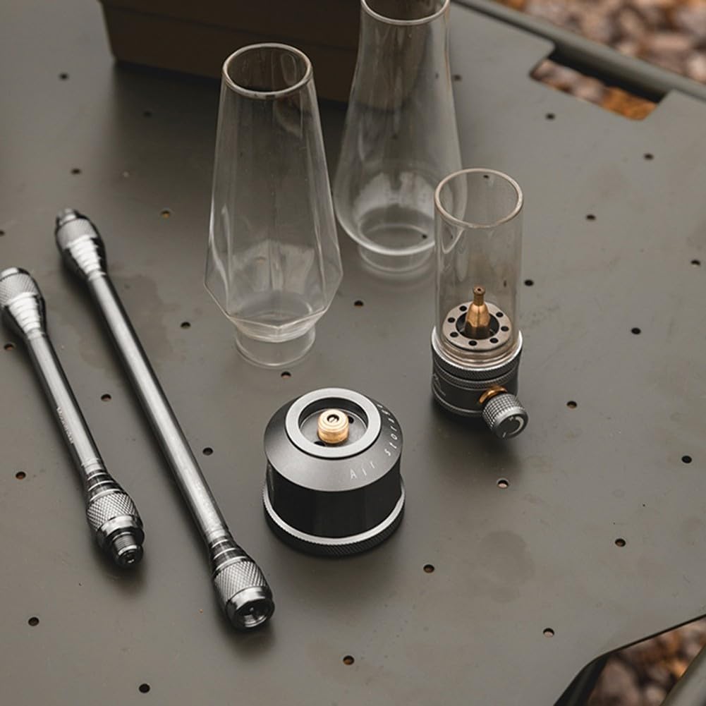 Camping Gaslaterne, Aluminiumlegierung Gaslampe, verstellbare Leuchtdichte, tragbare Gaslaterne Kerz