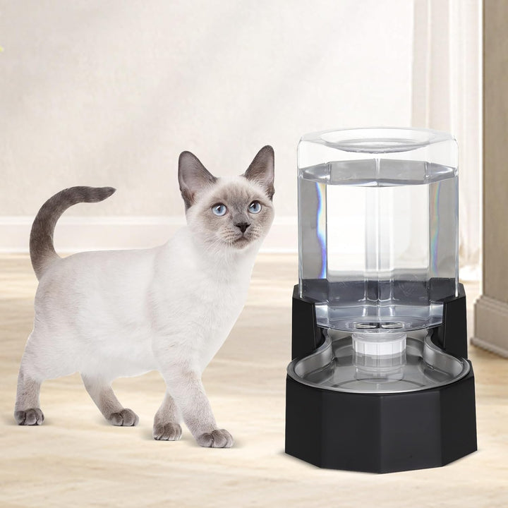 Sfozstra 5L Trinkbrunnen f. Hunde - Edelstahl, standsicher | Schwerkraftbetrieben, 5L, rutschfester