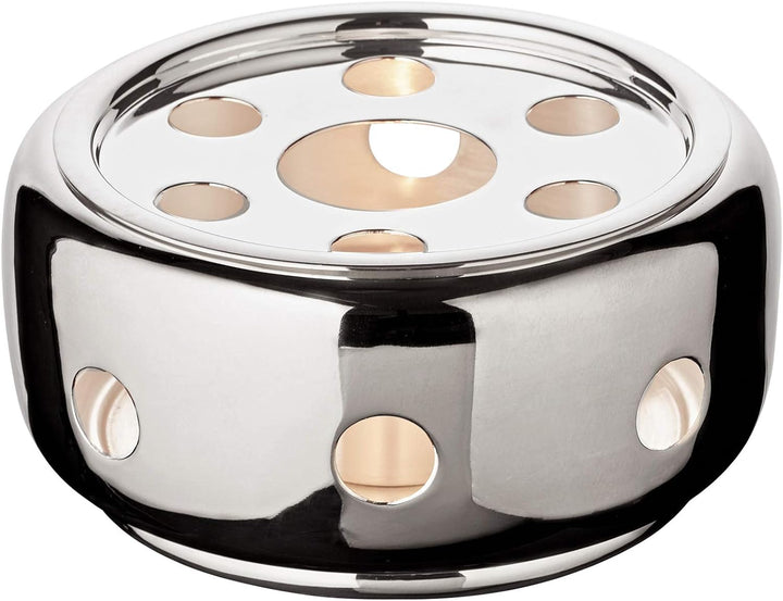 EDZARD Stövchen Sheffield (Ø 14 cm) Silber - Tee Warmhalteplatte aus Edelstahl, Kaffeewärmer mit Tee