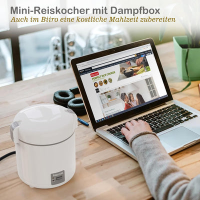 Macook Kleiner elektrischer Reiskocher - vollautomatisch, für 2 Portionen, abnehmbarer, antihaftbesc