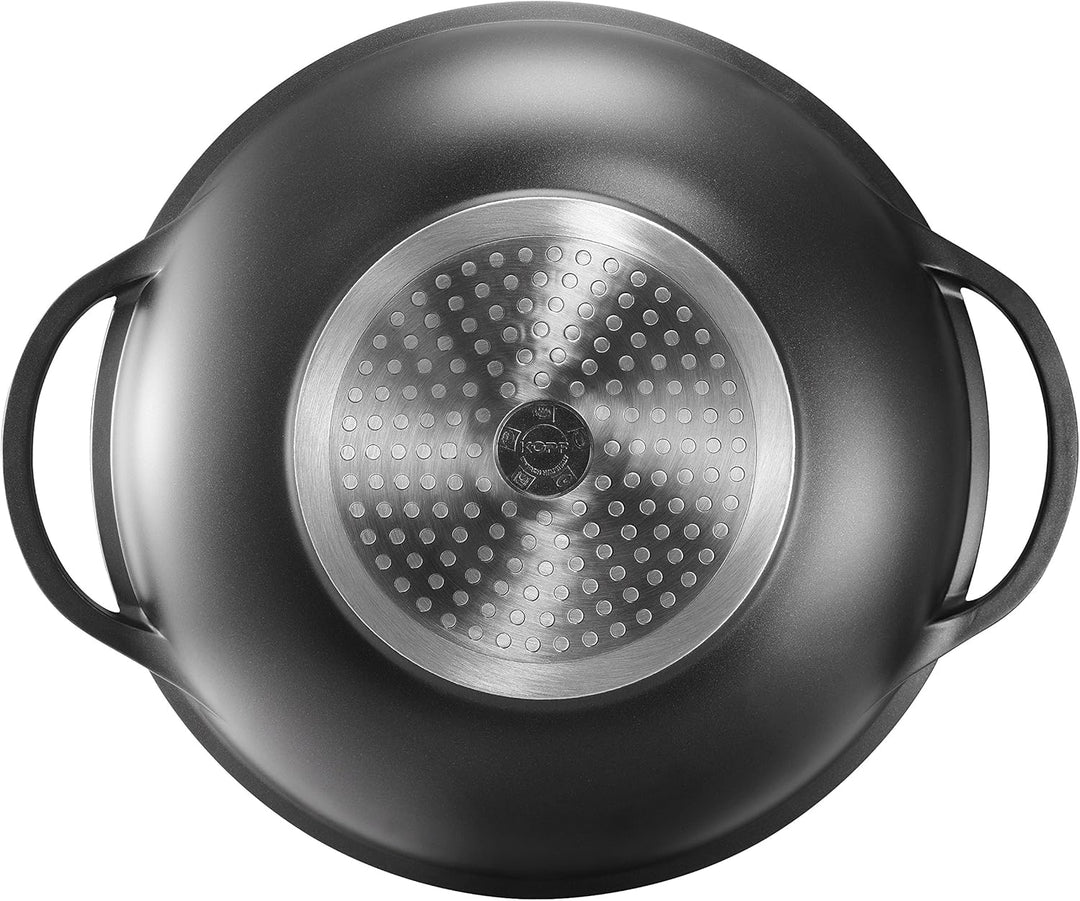 Kopf Wok Mai-Lu (Aluguss, Ø 36 cm, Induktion, ILAG Antihaftbeschichtung, inkl. Glasdeckel und Zubehö