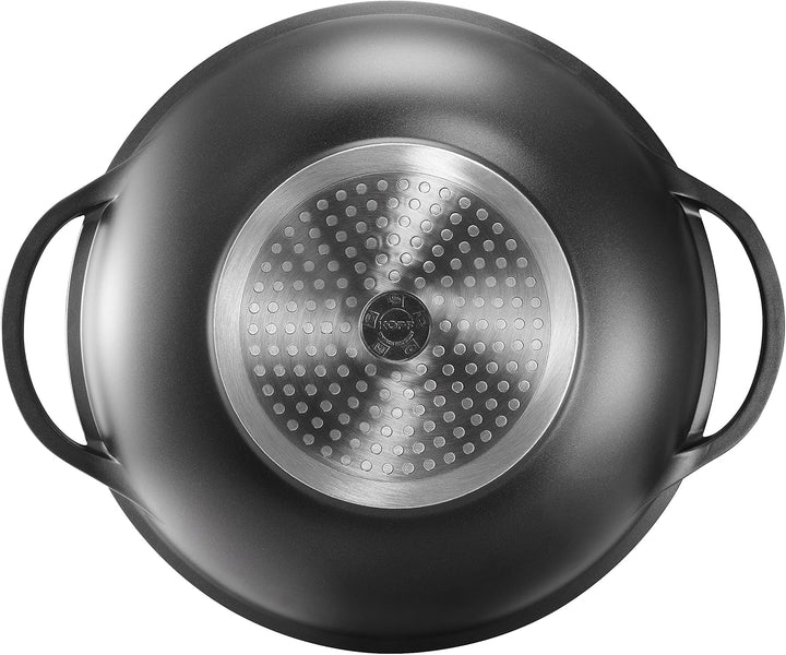 Kopf Wok Mai-Lu (Aluguss, Ø 36 cm, Induktion, ILAG Antihaftbeschichtung, inkl. Glasdeckel und Zubehö
