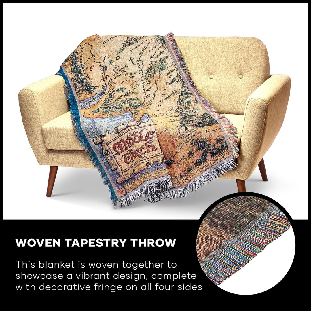 Northwest Herr der Ringe – Der Hobbit gewebte Tapisserie-Überwurfdecke, 121,9 x 152,4 cm, Mittelerde