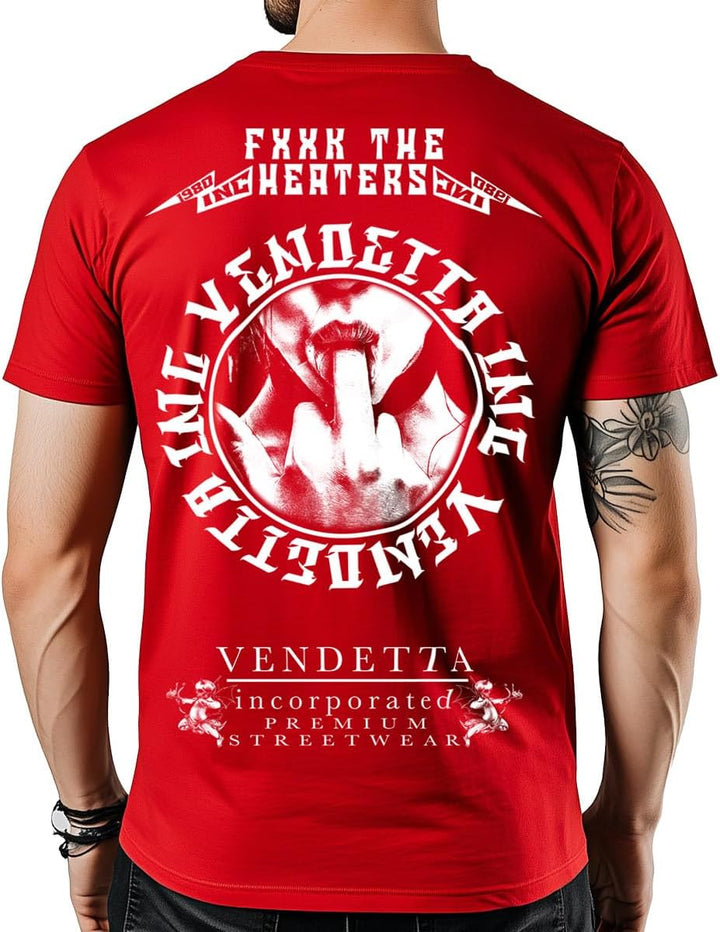 Vendetta Inc. Männer T Shirt Rundhals Baumwolle F.2.0 rot VD-1210 M Rot, M Rot