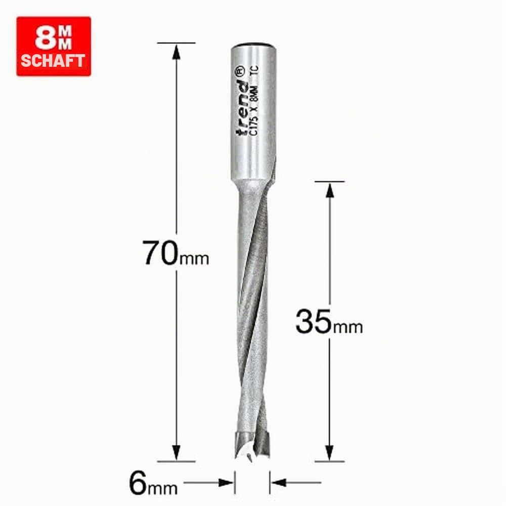 Trend Dübelbohrer 6 mm x 35 mm Schnitt, C175X8MMTC