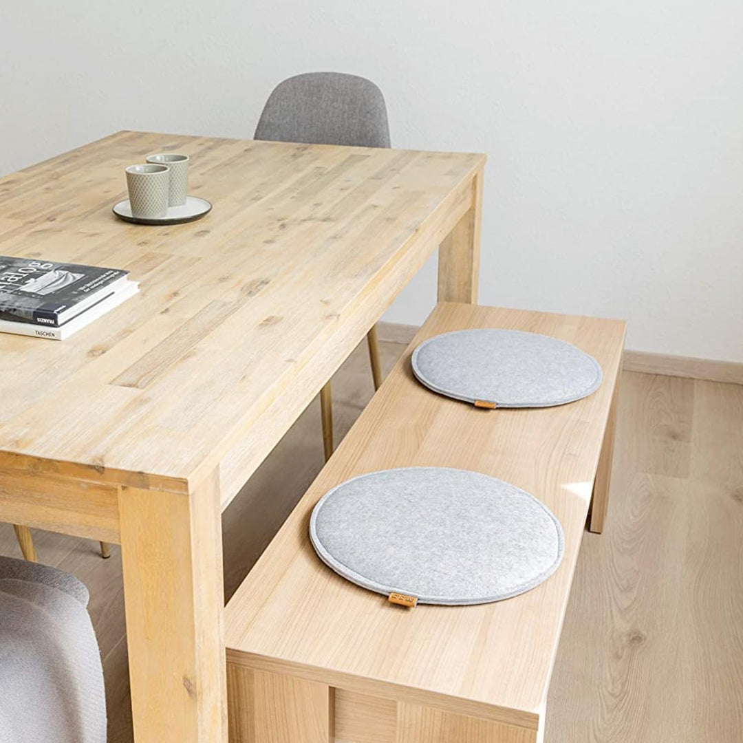 Miqio Design Filz Sitzkissen Rund mit Antirutschnoppen | 35cm | 2er-Set | Indoor und Outdoor | Nachh