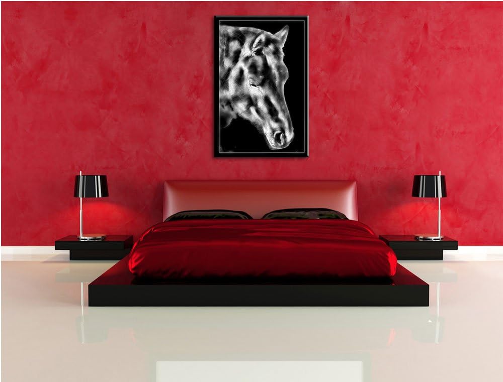 Pixxprint majestätisches Pferd als Leinwandbild/Grösse: 100x70 cm/Wandbild/Kunstdruck/fertig bespann