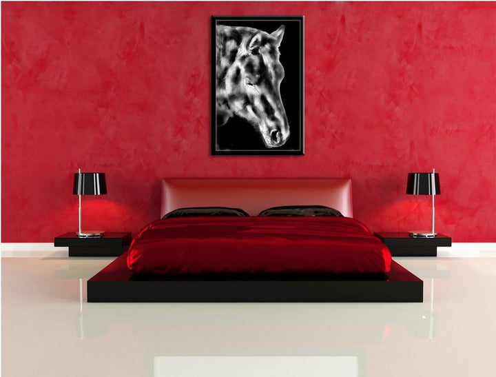 Pixxprint majestätisches Pferd als Leinwandbild/Grösse: 100x70 cm/Wandbild/Kunstdruck/fertig bespann