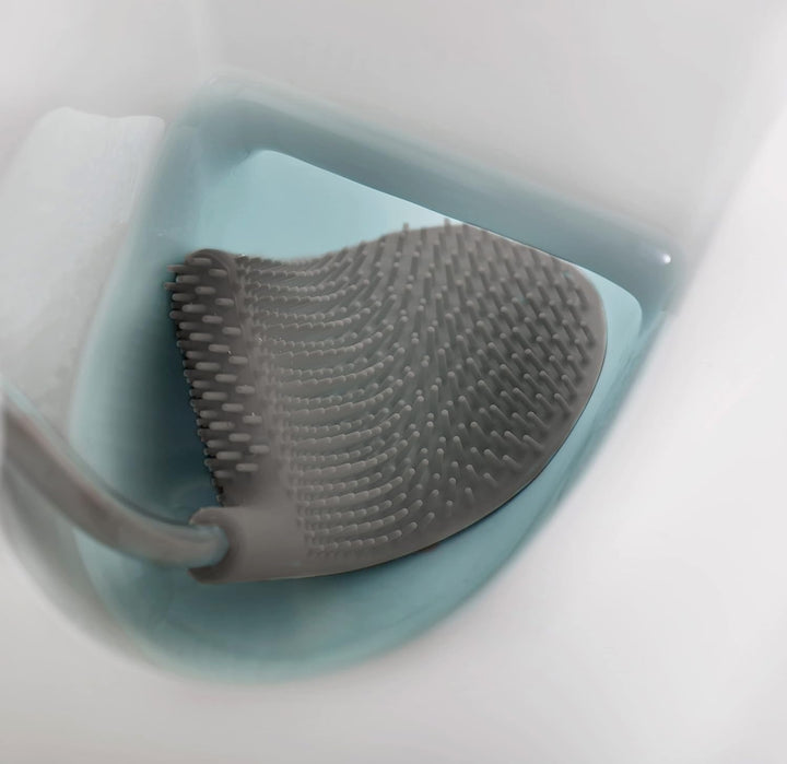 Joseph Joseph Flex Lite - 2er-Pack Silikon-Toilettenbürste mit schlankem Haltegriff, flexibel, tropf