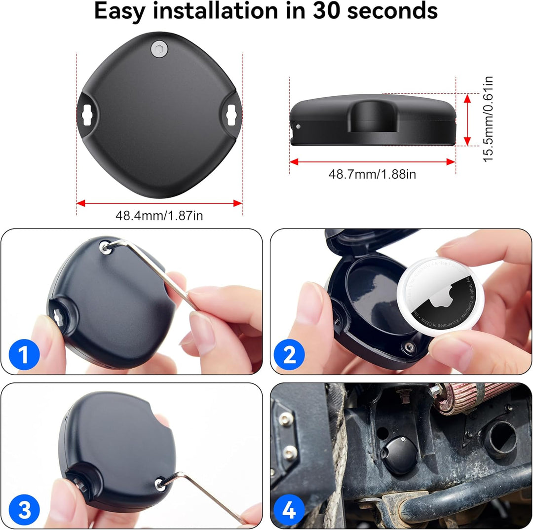 DDJ 2er-Pack Ultra-Magnethalterung für Apple AirTag, wasserdichte, bruchsichere Hülle mit 3M-Klebest