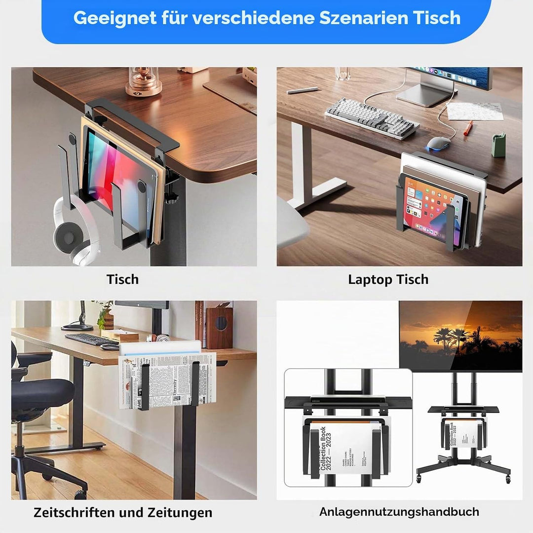Verstellbare Schreibtischseitenlaptop-Halterung, Laptop Ständer Vertikal, Laptop Halterung Ohne Bohr