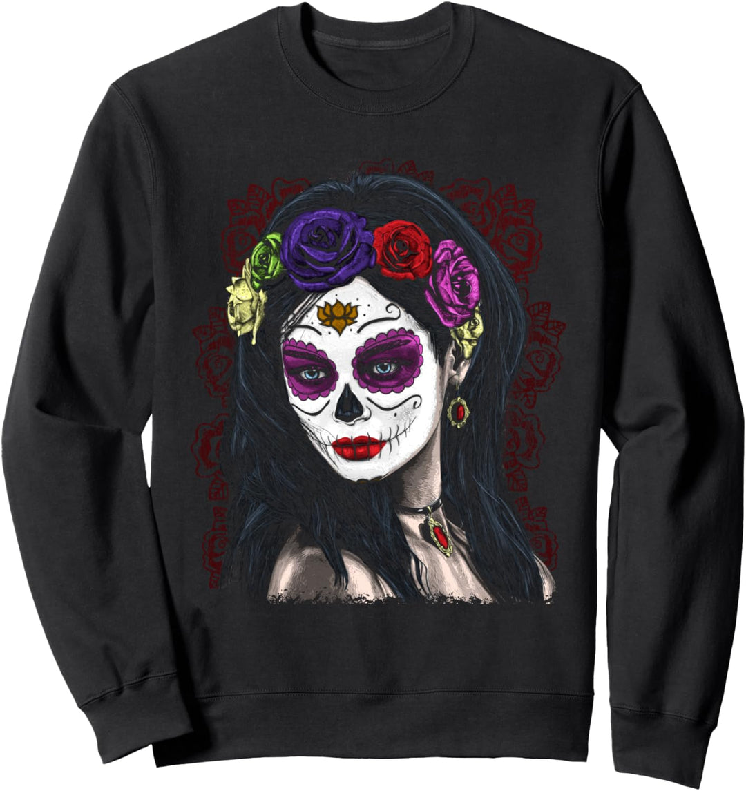 EL DIA DE LOS MUERTOS ROSE GIRL CATRINA - Dead Day Sweatshirt