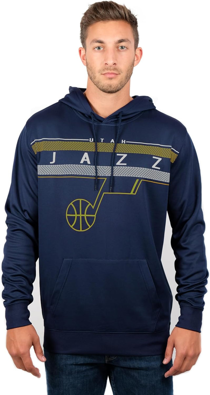 NBA Herren Fleece Hoodie Pullover Sweatshirt Poly Midtown, Herren, Midtown Hoodie L Blau, L Blau