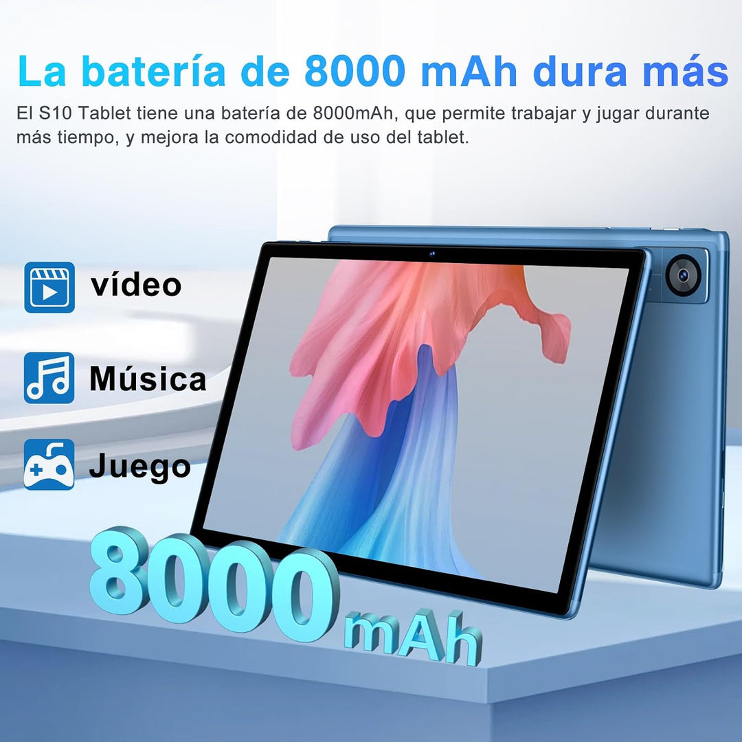 GOODTEL Newest Tablet Android 14 10 Pollici, 22 GB RAM + 128 GB ROM (2 TB TF), 8000 mAh, Octa-Core,