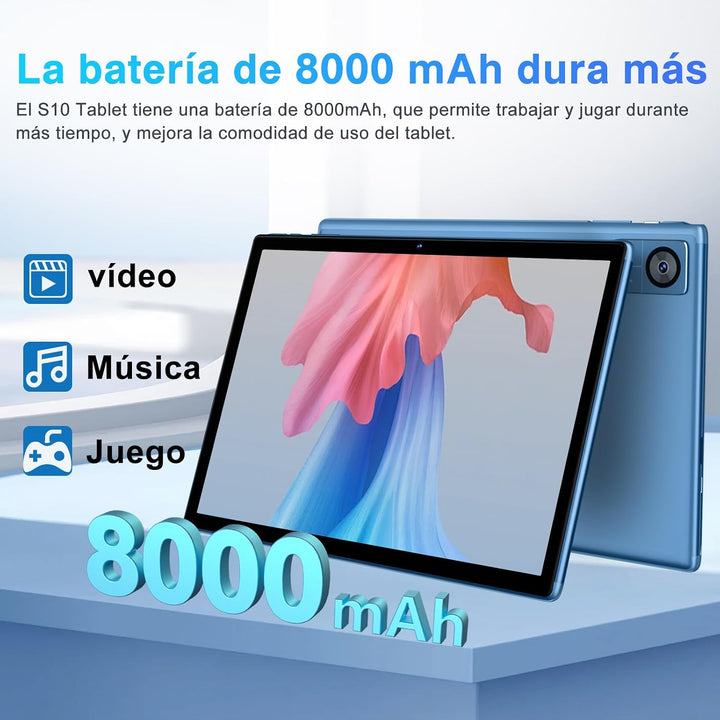 GOODTEL Newest Tablet Android 14 10 Pollici, 22 GB RAM + 128 GB ROM (2 TB TF), 8000 mAh, Octa-Core,