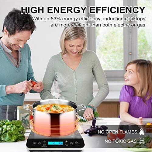 Duxtop Induktionskochplatte, einzel Induktionskochfeld mit Touch-Sensorsteuerung, 2.100W, LCD-Digita