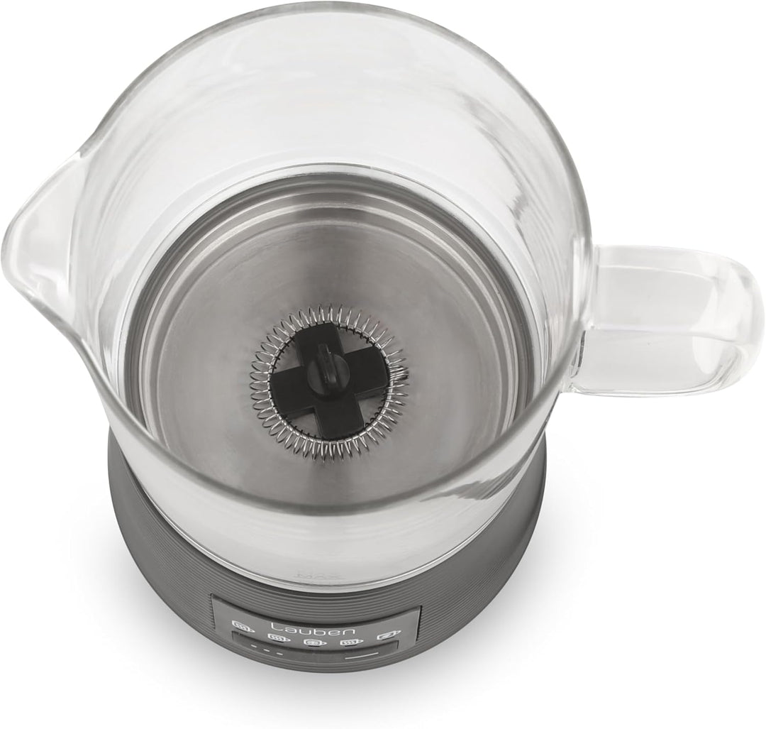 Lauben Glass Milk Frother 600BG, Milchaufschäumer mit Glasbehälter für kaltes und heisses Aufschäume