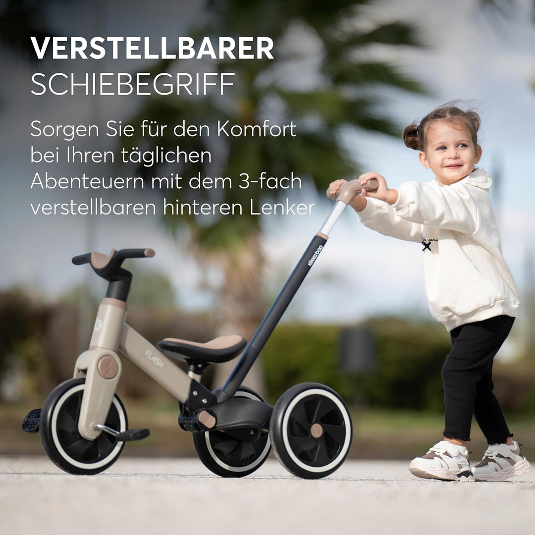 KikkaBoo Flash Dreirad Ab 2 Jahre, 5-in-1 Laufrad Und Dreirad, Umwandelbar Zum Laufrad Oder Fahrrad
