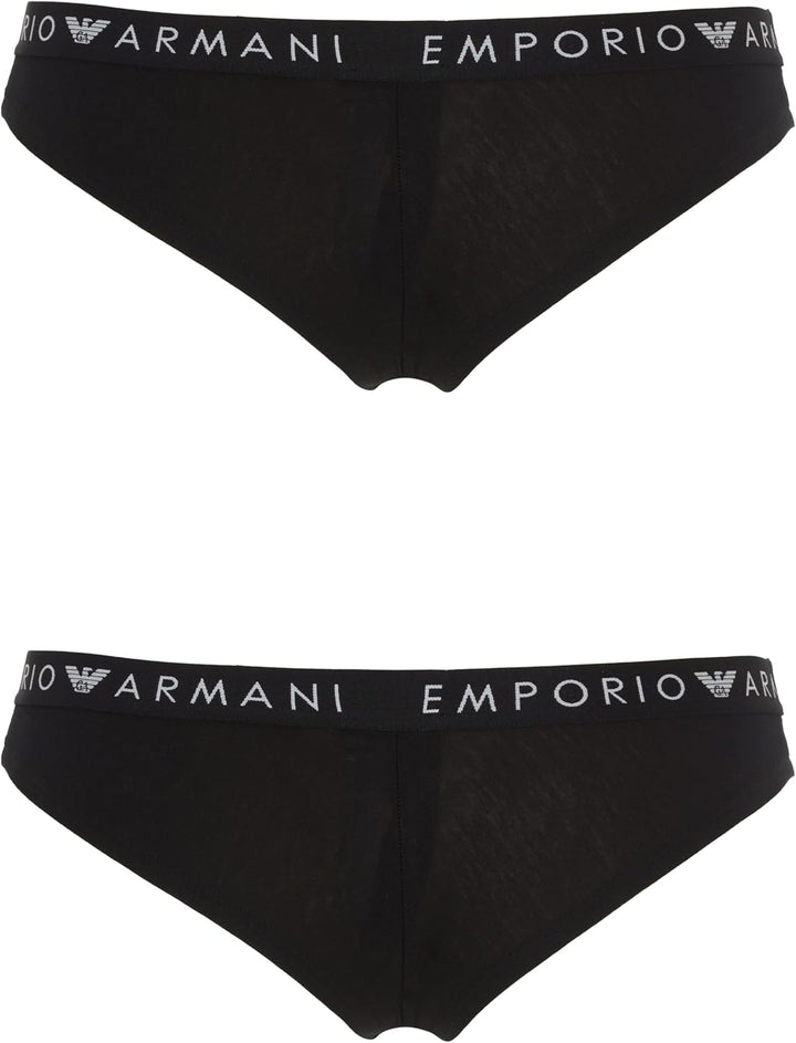 Emporio Armani Damen 2-Pack Brazilian Unterwäsche (2er Pack) M Nero, M Nero