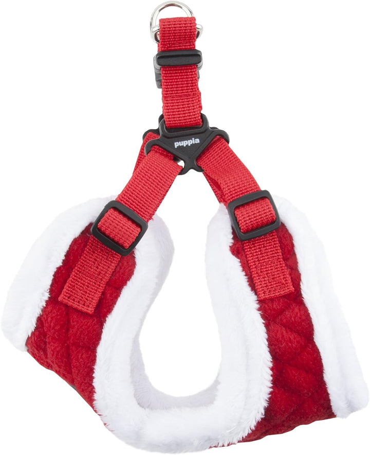 Puppia 4-Punkt-Weihnachtsgeschirr, Weiches Geschirr für kleine und mittelgrosse Hunde - Rot Rot M, R
