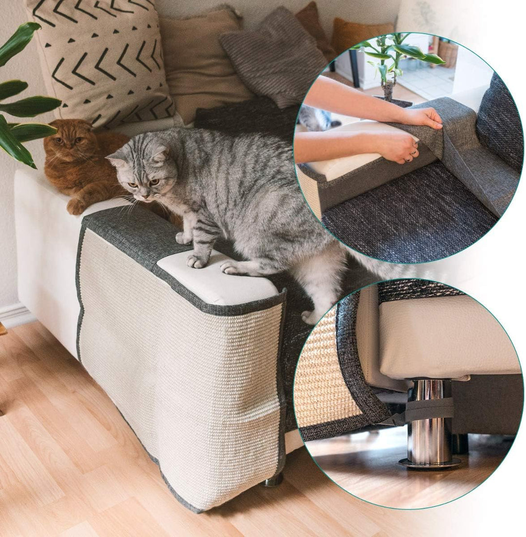 Navaris Kratzmatte für Katzen, Schutz für die rechte Seite, Sofa, Möbel, Boden, Wand, Sisal und Lein
