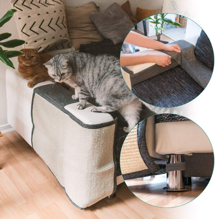 Navaris Kratzmatte für Katzen, Schutz für die rechte Seite, Sofa, Möbel, Boden, Wand, Sisal und Lein