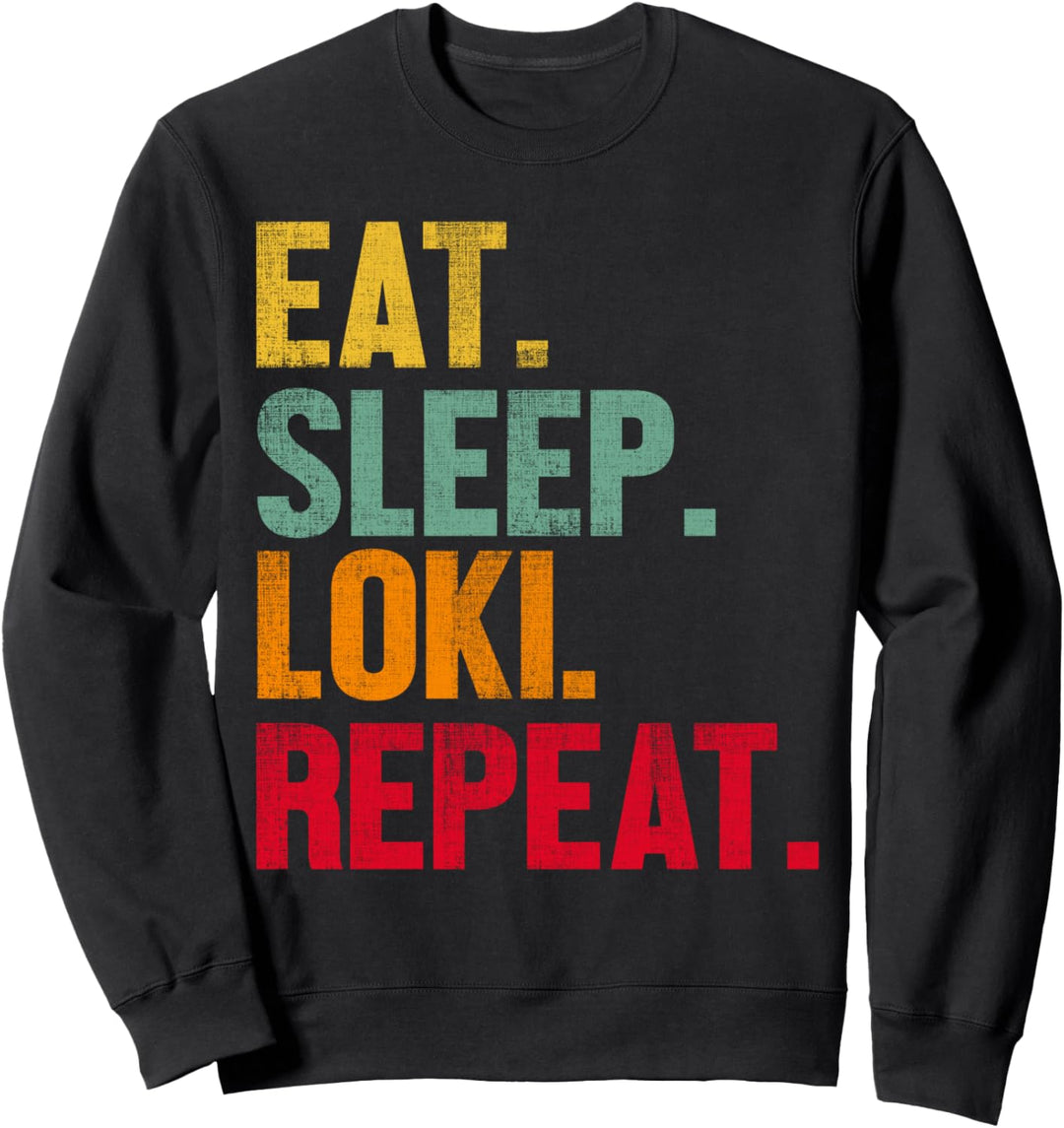 Eat Sleep Loki Repeat Retro Cryptocurrency LOKI Lover Sweatshirt