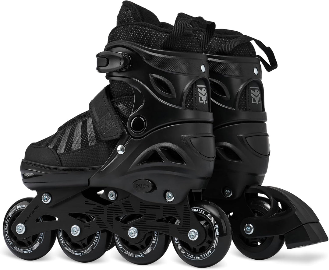 RAVEN Inline Skates Inliner für Kinder und Erwachsene OPTIONAL 2in1 mit Schlittschuhen verstellbar O