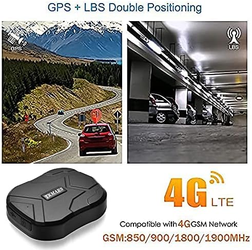 TKMARS 4G Tracker Auto GPS Tracker Auto Echtzeit-Ortung, 90 Tage Standby-Zeit, Stark Magnetisch Wass