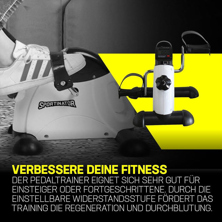 SPORTINATOR Mobility Mini Pedaltrainer – Heimtrainer für Beine & Arme, Einstellbarer Widerstand, LCD